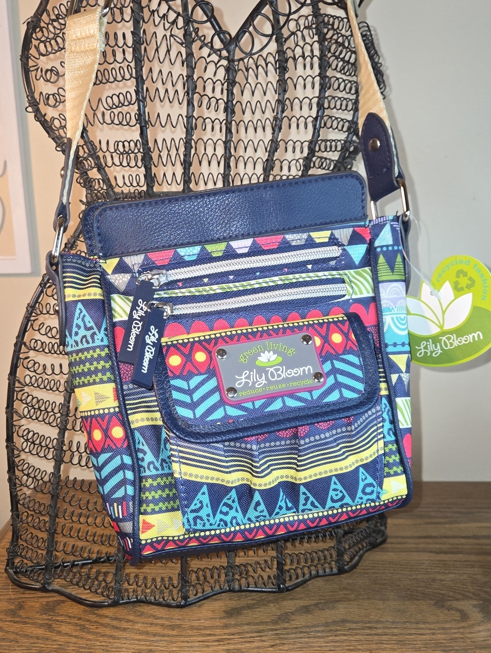 Lily Bloom Blue Multicolor Crossbody Bag